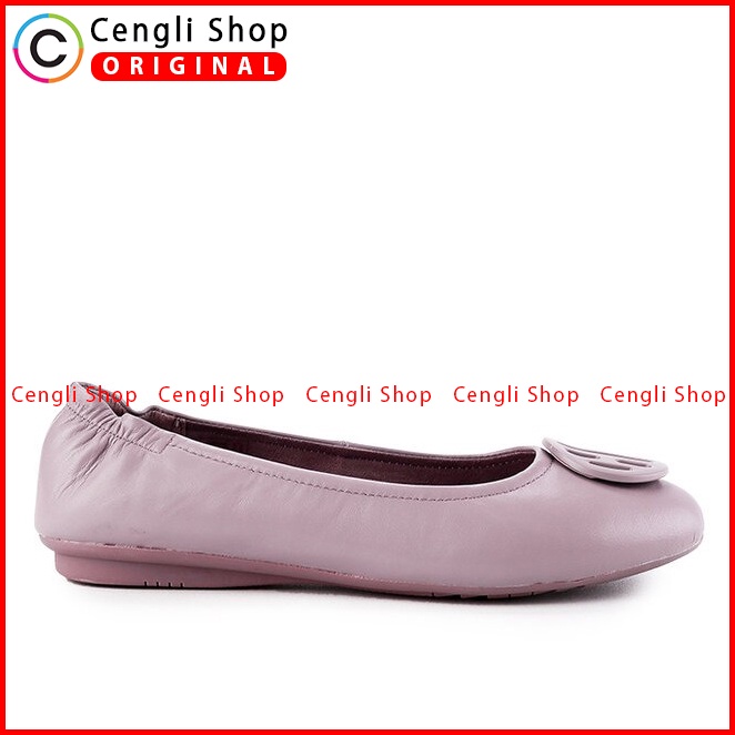 SEPATU FLAT WANITA HUSH PUPPIES ORIGINAL CASUAL KULIT ASLI PINK HW37