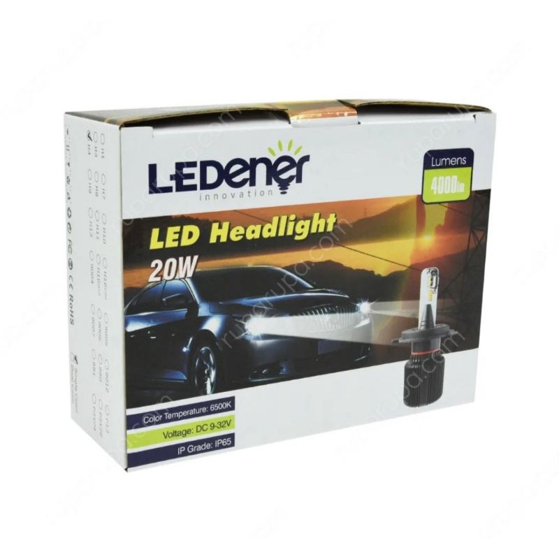 lampu led mobil h4 ledener 8000 lumens super terang cut off bagus