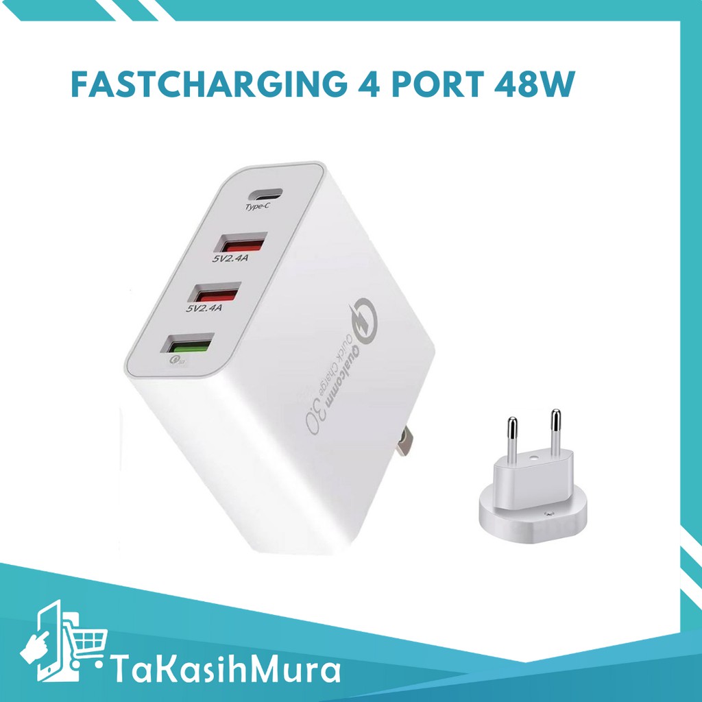 Qualcomm 3.0 Fast Charging 45W Quick Charger 4 Port