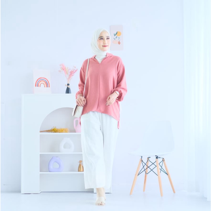 (AMD) BLOUSE ROSENA CRINCLE AIRFLOW ATASAN WANITA