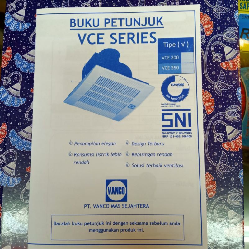 BISA COD | Kipas Angin Dak Vanco Fan Tipe VCE 350 Original Murah