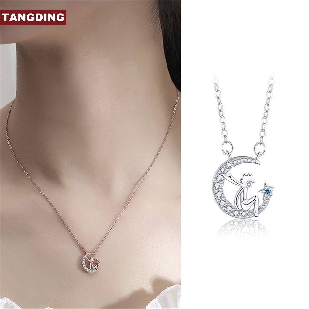 【COD Tangding】Star Moon Prince Joint Pendant Necklace Fashion Tide All-match Clavicle Chain Jewelry