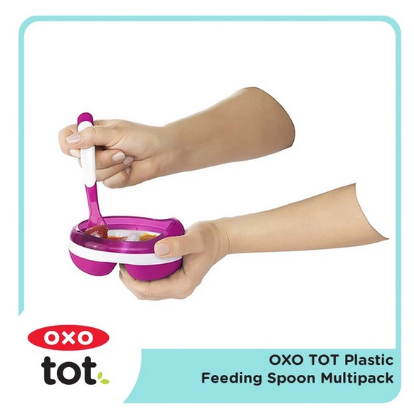 Oxo Tot Infant Feeding Spoon 4pack Sendok Baby Multipack Travel Kecil - Alat Makan Anak Bayi