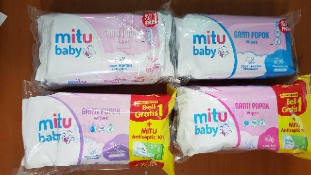 Mitu Tissue Basah 50 sheets Beli 1 Gratis 1 / Mitu Baby Wipes