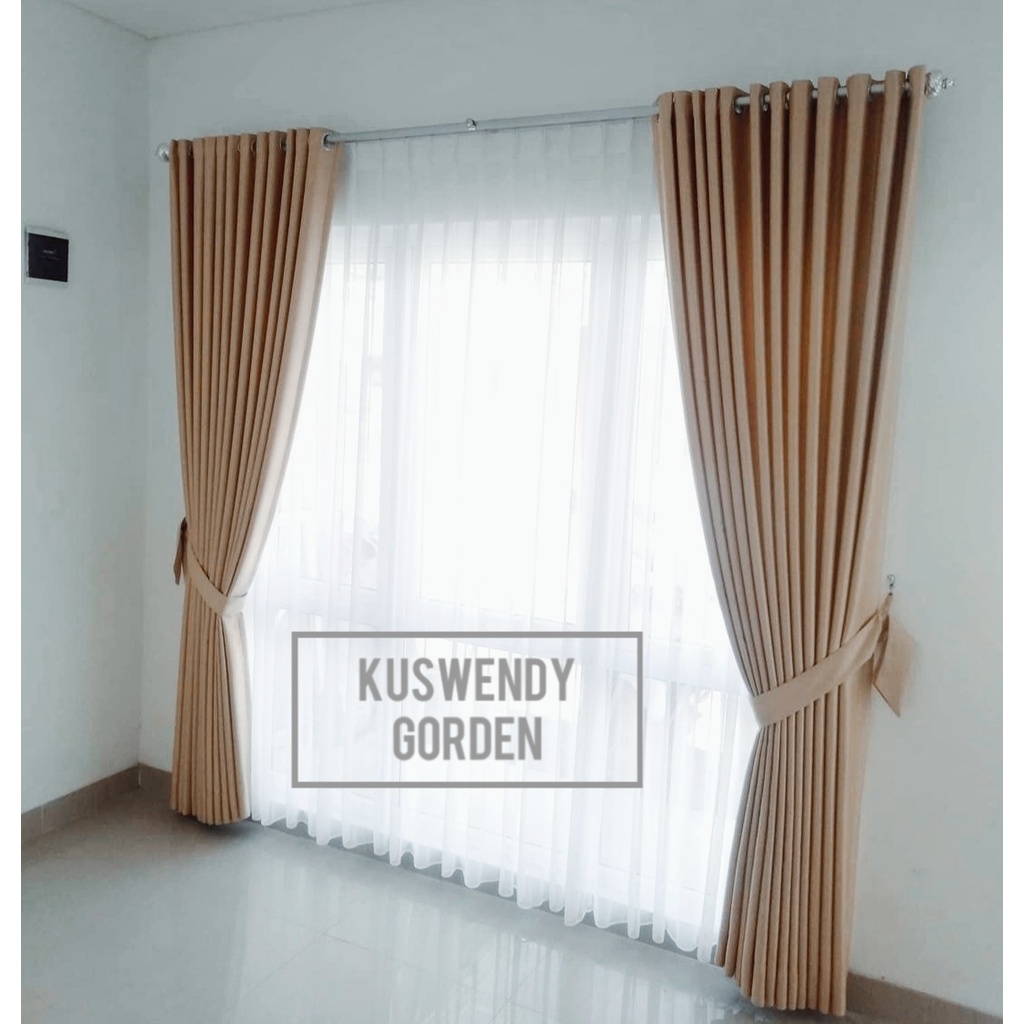 Gorden Blackout Polos 200 x 375 cm Tinggi 3.75 meter Hordeng Jendela Pintu Tirai Minimalis