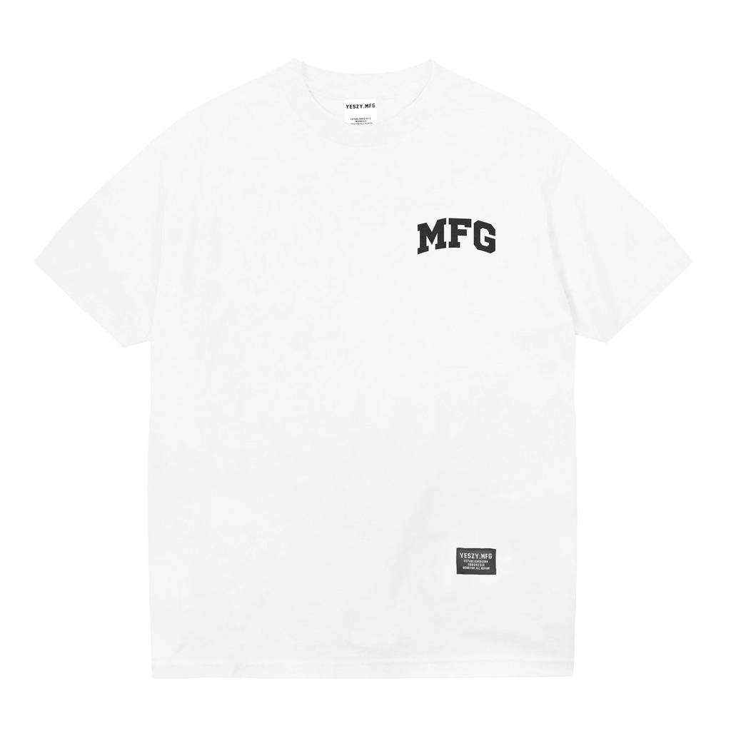 YESZY.MFG Tshirt White Basement Small F. Black