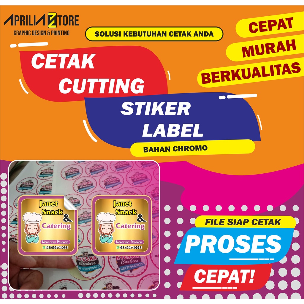 

STIKER LABEL CHROMO BONTAK / STICKER LABEL KEMASAN / STIKER CUTTING Murah