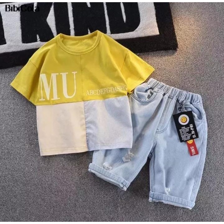 COD/SETELAN ANAK LAKI-LAKI/SETELAN JEANS PENDEK 1-5 TAHUN