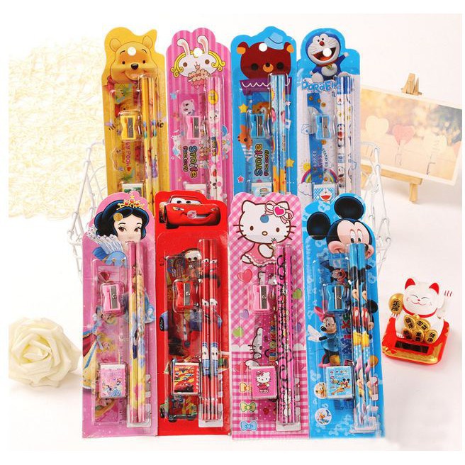 Alat Tulis Karakter Murah Mini Stationery set 5 in 1.