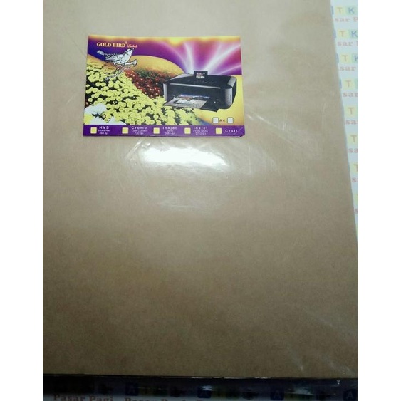 

♙ stiker coklat kraft / samson A4 ( gold bird) ●
