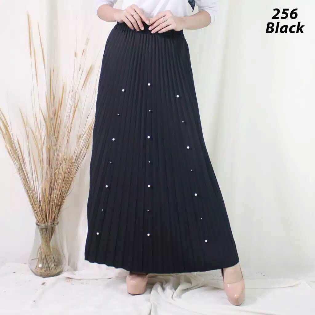 (BISA COD) PALING MURAH! Rok Plisket Premium / Maxi Skirt Prisket Pleates Mutiara