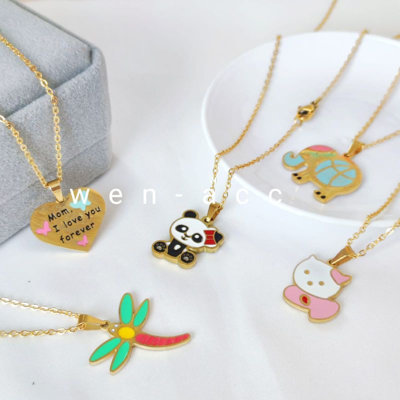 Kalung Set Liontin+Anting Anak Titanium Baru