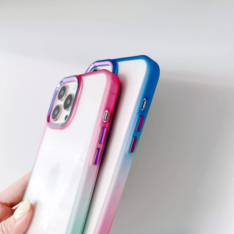 Case iPhone 13 / Pro / Max Clear Steel Hybrid Rainbow Colour