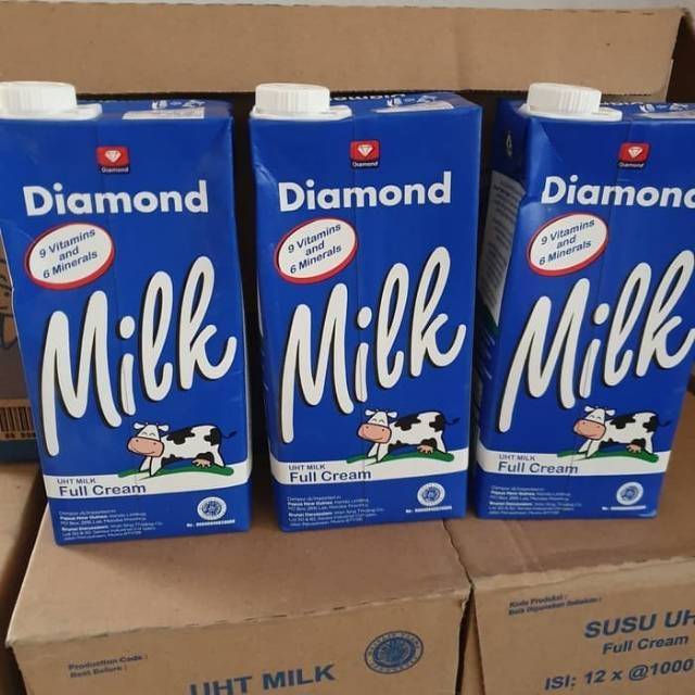 Susu UHT Diamond full cream 1 karton | isi 12 liter