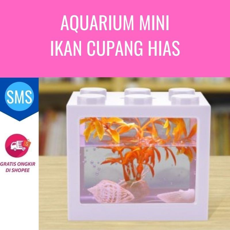 Aquarium Mini Ikan Cupang Hias Led Usb