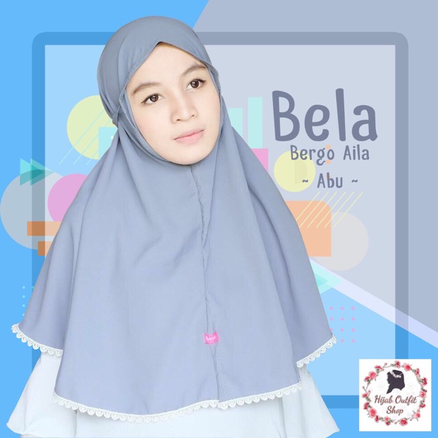 Bergo Aila Dengan Renda Bunga Cantik