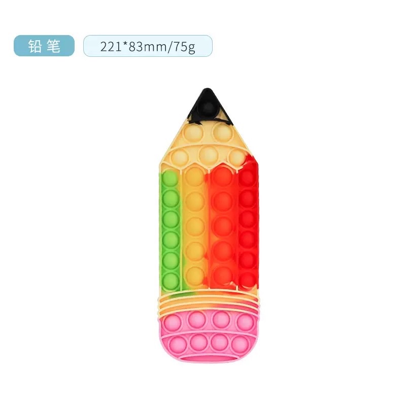 DELUNASHOP/ Pop it Tebal fidget/Mainan popit Mainan anak anti stress pop it rainbow jumbo tetris pop it-Pensil rainbow 🌈