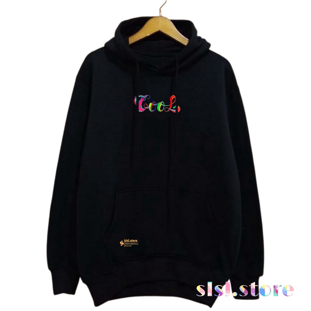 Suiter Hoodie Aesthetic Pria Distro Warna Hitam Bahan Flece Katun Tebal Size Jumbo M L XL XXL Sablon COOL Simpel Sweater Jumper Kasual Hight Quality Original Bandung