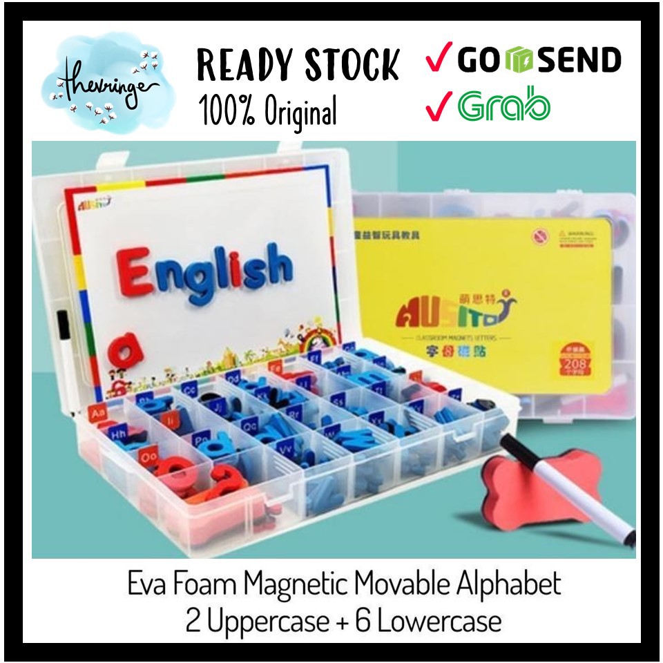 

MONTESSORI Eva Foam Magnetic Movable Alphabet Lowercase Uppercase Classroom Magnet Letters Moveable