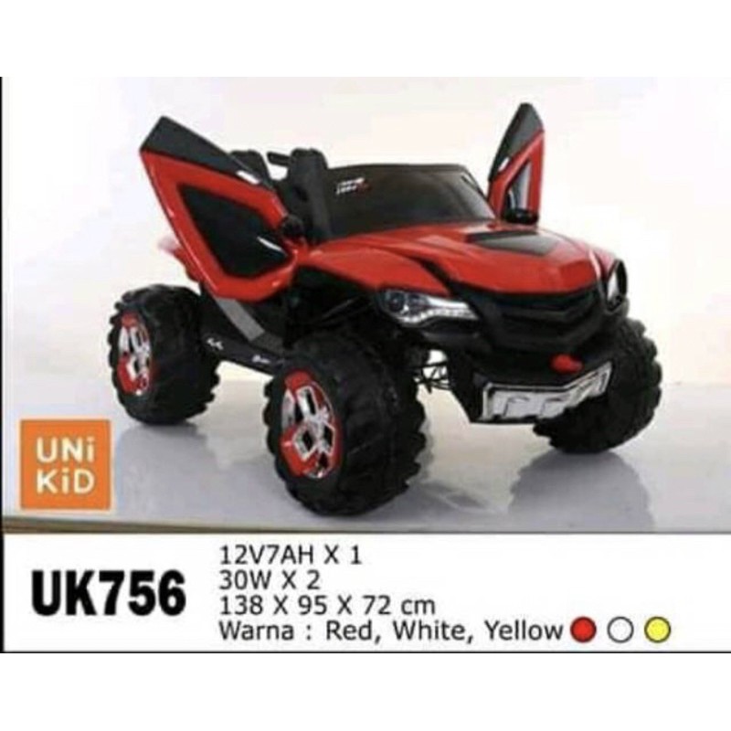 Mobil Mainan Aki Anak mercy Lamborghini BMW Lexus Maserati Jeep SNI kredit remote kontrol-Unikid 756