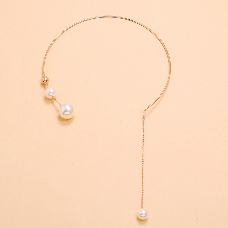 Kalung Rantai Klavikula Hias Mutiara Imitasi Untuk Wanita - PD