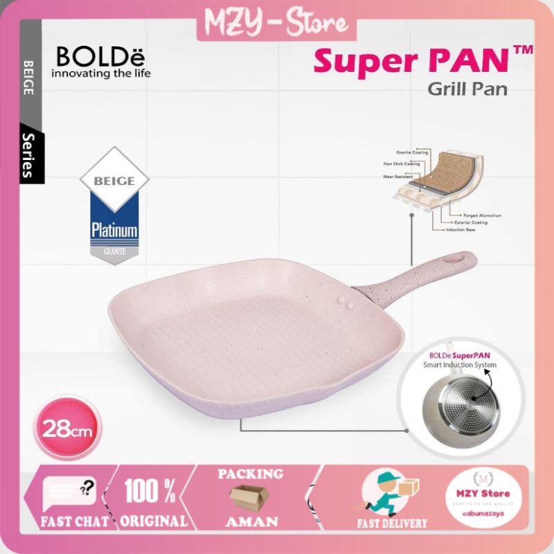Bolde Super Pan Grill Pan 28 Cm Wajan Pemanggang Bolde ORIGINAL - Beige