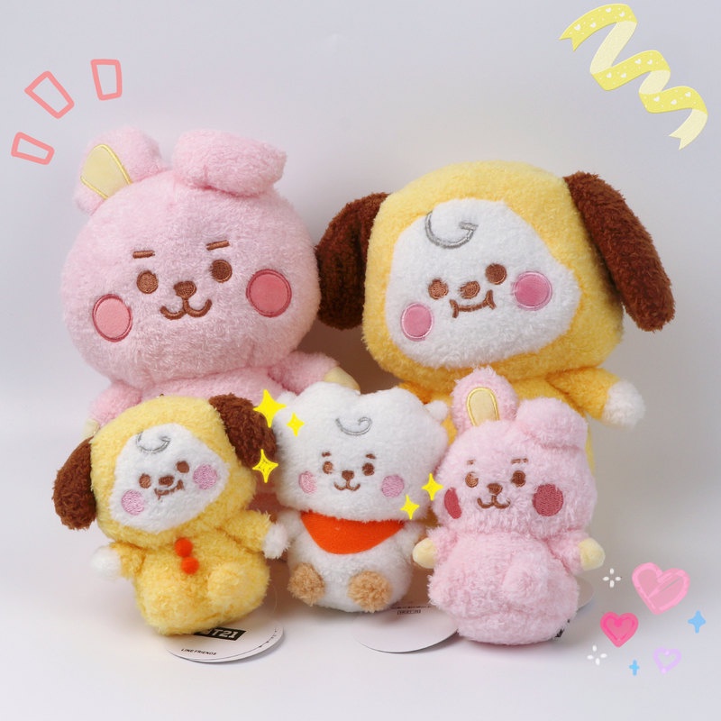 &lt;In Stock&gt;10-20cm KPOP BTS BT21 Long Plush Doll Cute Toys Soft Pillow Keychain Key Ring Charm Pendant Baby Plush Toy