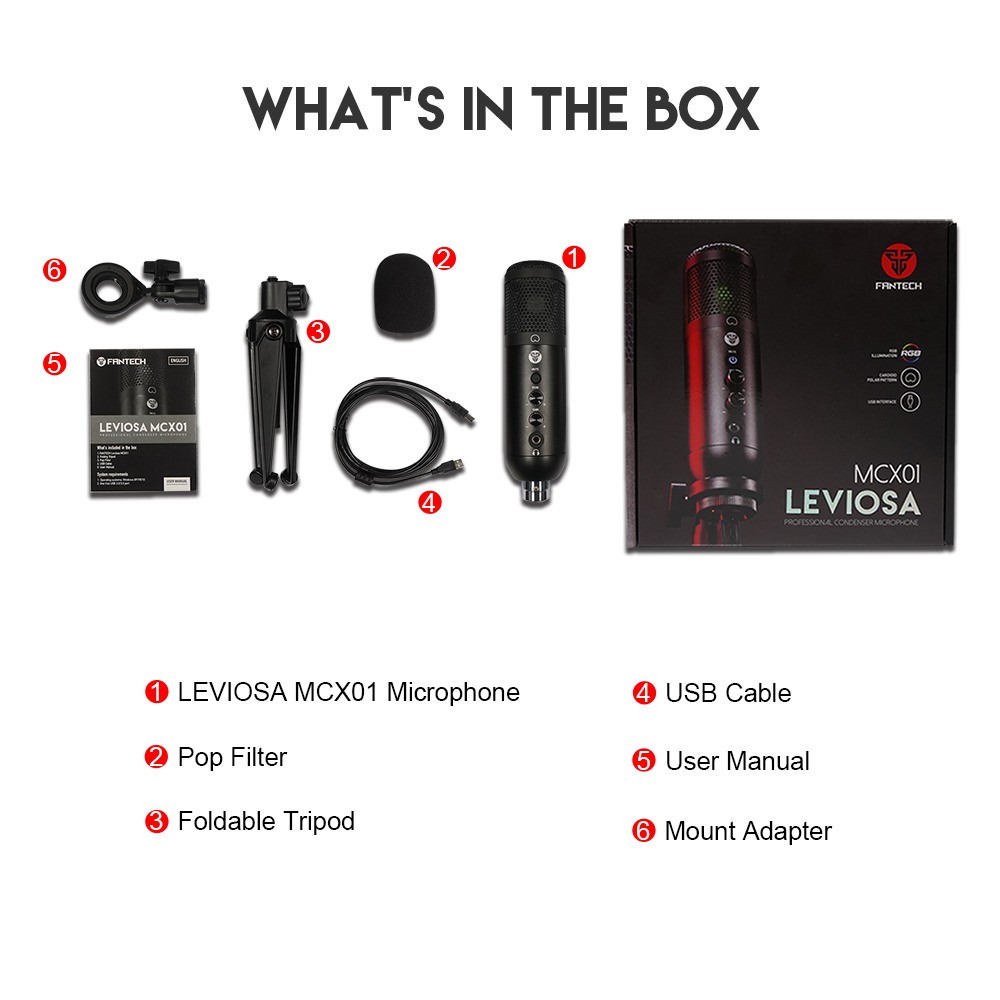 FANTECH MCX01 LEVIOSA - GAMING MICROPHONE