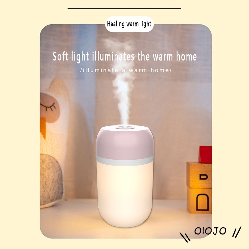 300Ml Portabel Humidifier Usb Bisu Lampu Malam Pembersih Udara Rumah - ol