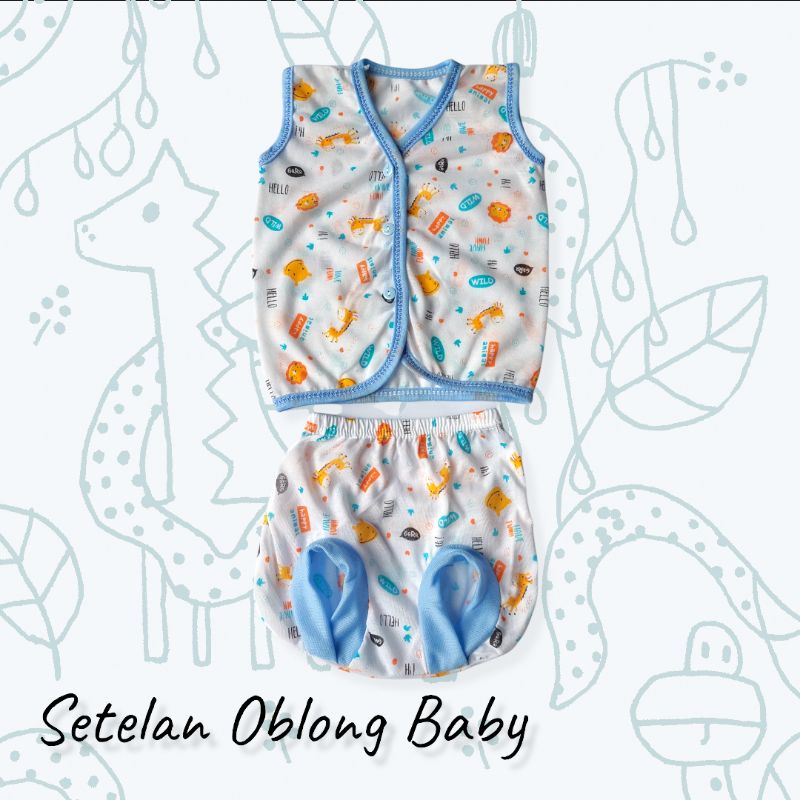 Setelan Baju Bayi Yukensi + Celana Pendek Putih Tabur Newborn