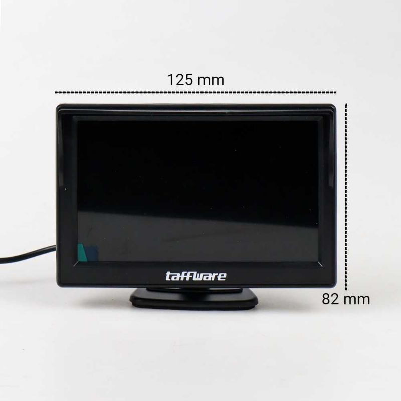 Taffware Monitor Rear View Parkir Mobil /Tracking parabola TFT LCD 5 Inch Black