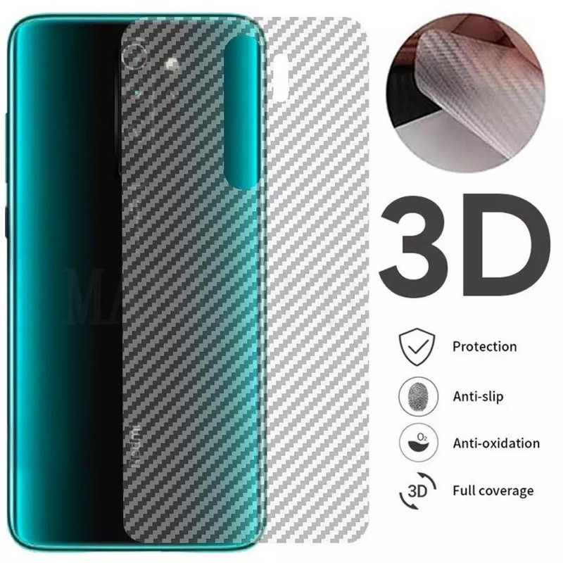 Skin Carbon XIAOMI REDMI NOTE 8 PRO NOTE 7 PRO NOTE 6 PRO antigores belakang Garskin Sticker