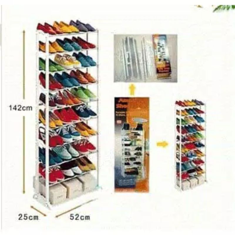 AMAZING SHOES RACK / RAK SEPATU LIPAT 10 SUSUN