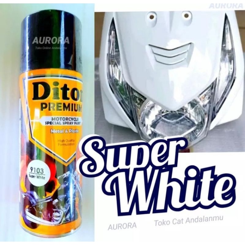 Cat Semprot Diton Premium 9103 Super White Putih Bersih Cerah Bagus  Solid Putih Susu