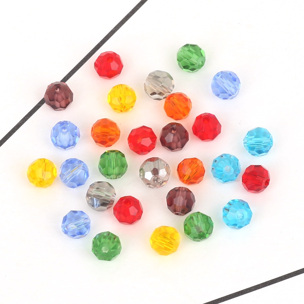 Campuran 100 Pcs 6 Mm Bulat Kaca Kristal Warna-warni Spacer Ceko Garmen Manik untuk DIY Kerajinan Buatan Tangan Gelang Kalung Aksesoris