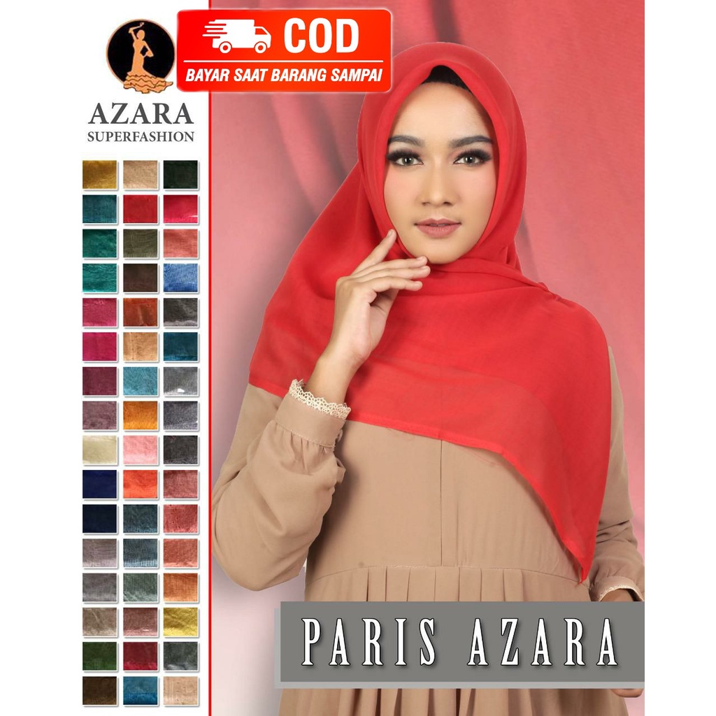 SEGIEMPAT PARIS PREMIUM SQUARE HIJAB ANTI LETOY COTTON VOAL ORI AZARA DAN UMAMA  PART 1