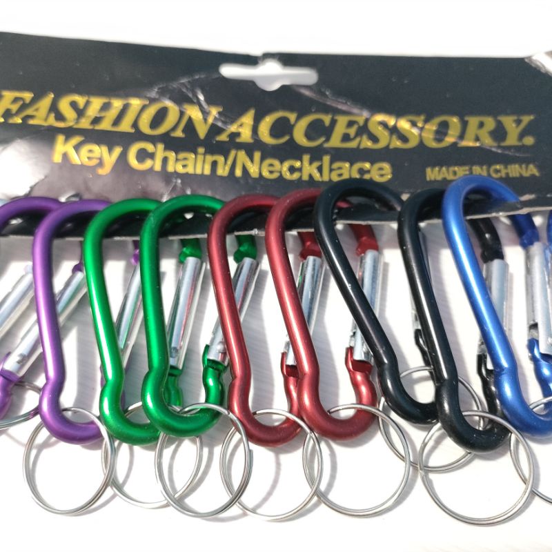 Gantungan Kunci Carbiner T model klip atau jepit kancing