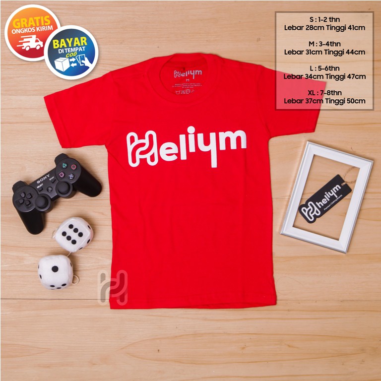 Kaos Anak Distro Helium Merah Baju Anak Clothing Tshirt Anak Premium