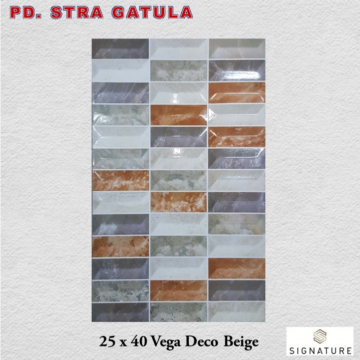 Keramik Signature 25 x 40 Vega Deco Beige / Mulia Signature 25 x 40 Vega Deco Beige / Keramik Dindin
