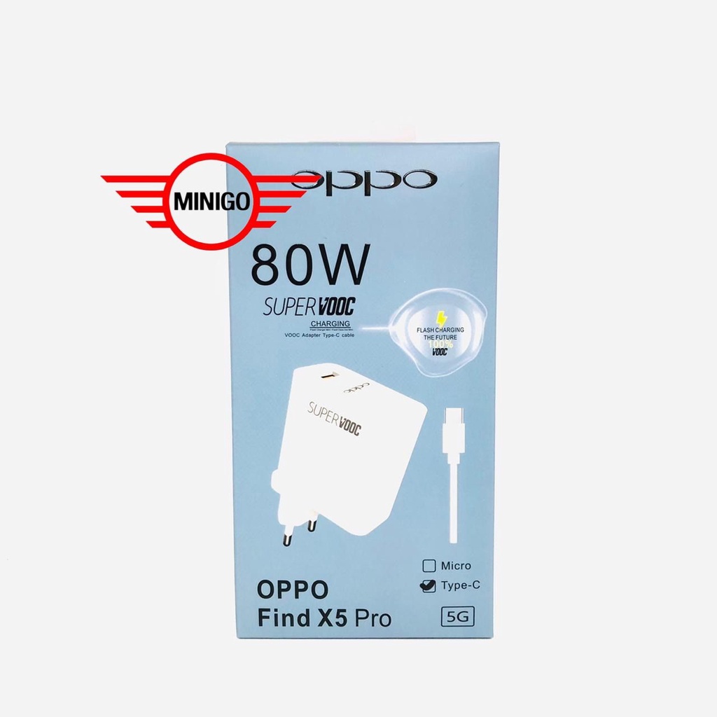 CHARGER CASAN TC CARGER OPPO Find X5 / 5Pro 80W SUPER VOOC FAST CHARGING OPPO MICRO DAN TYPE-C