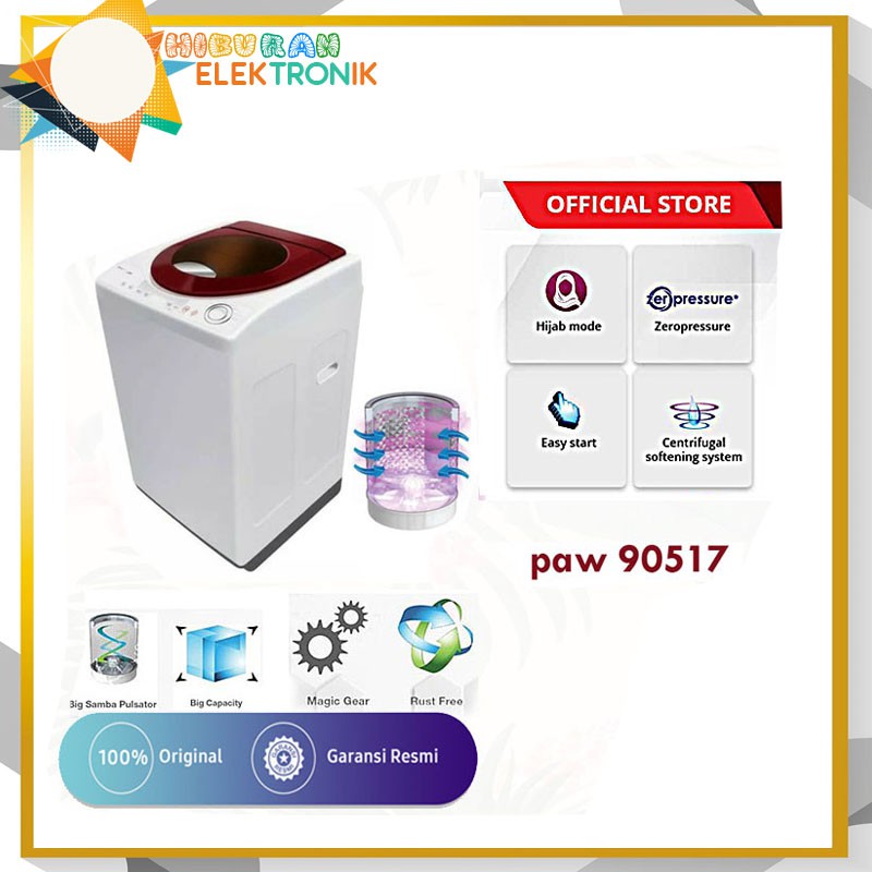 MESIN CUCI POLYTRON PAW-90517 9 KG 1 TABUNG