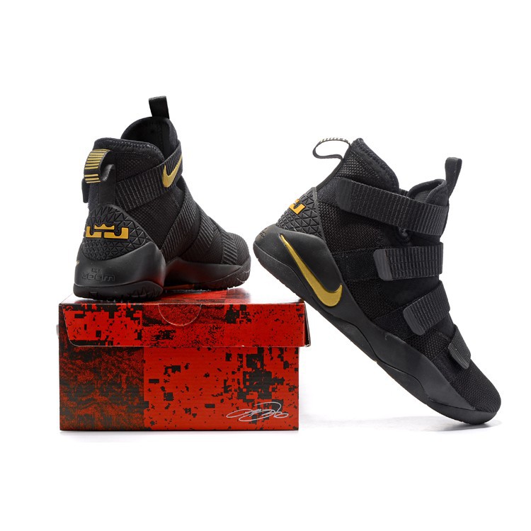 nike lebron soldier 11 black and gold