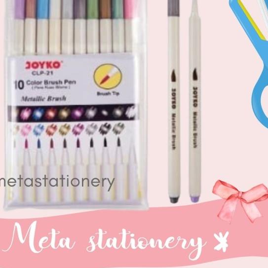 

✭ Metalic Brush Pen CLP-21 Joyko 10 Warna ♢