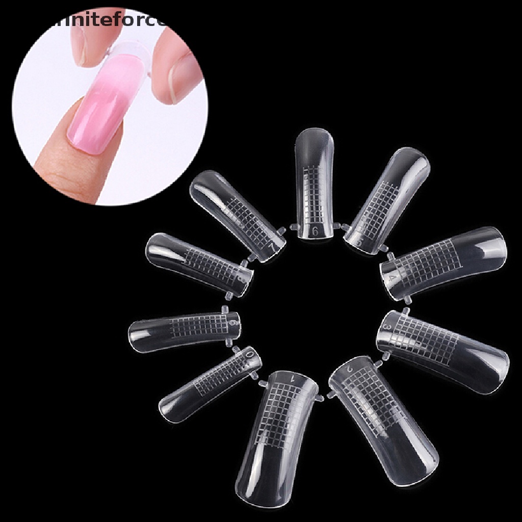 (infiniteforce.id) 20 / 100pcs / Set Cetakan Kuku Palsu Akrilik uv gel full cover Untuk nail Art Diy