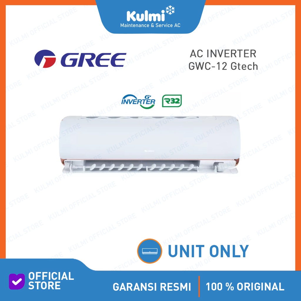 GREE AC GTECH 1.5PK - GWC-12GTECH - SILVER (Unit Indoor & Outdoor)