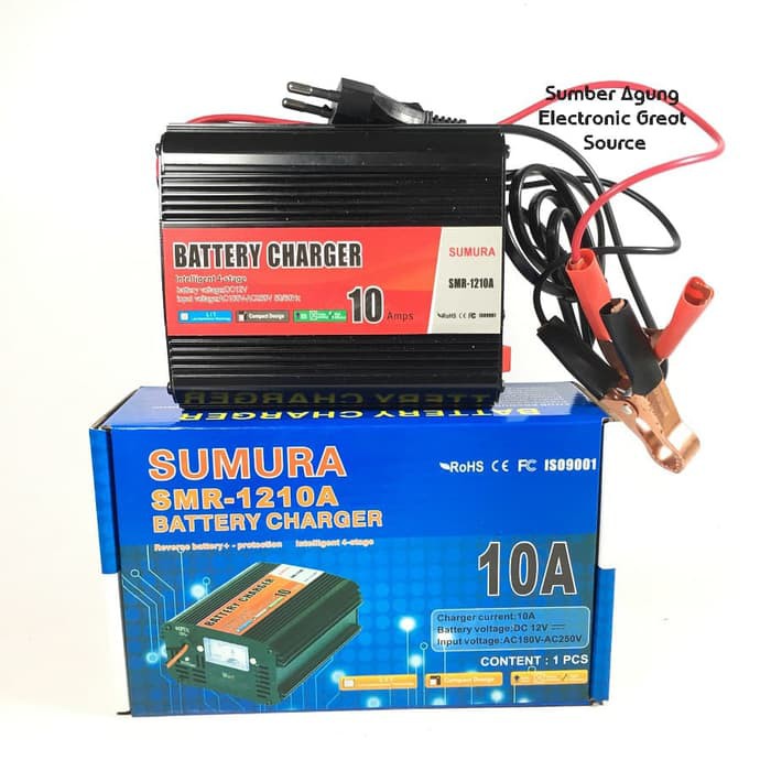 Sumura SMR1201A 1210 Cas Aki 10A Battery Charger 12V