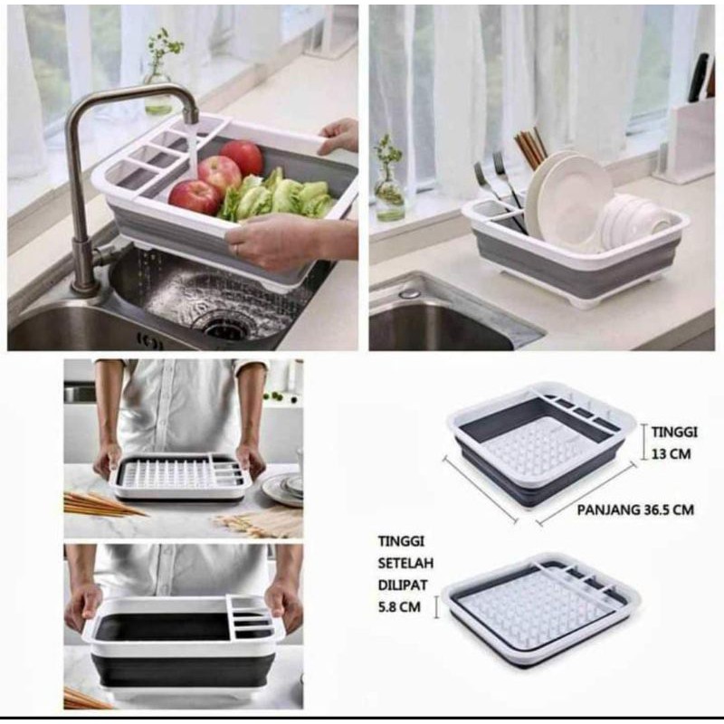 Rak Piring Lipat Multifungsi