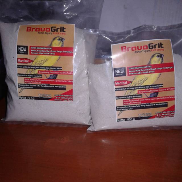 Asinan / Grit Tepung Kulit Kerang Butiran Halus 1kg Untuk Burung Merpati Kenari Murai Perkutut