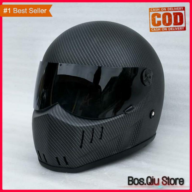 •SPECIAL CARBON EDITION• HELM CUSTOM CLASSIC SIMPSON BANDIT CRYSTAL LIST CHROME & KARET