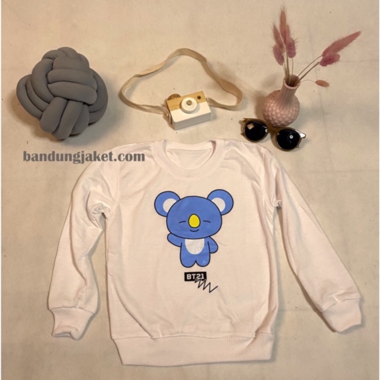 SWEATER ANAK CREW NECK BT21W PANDA // SWEATER BASIC ANAK BTS KOREA KEREN